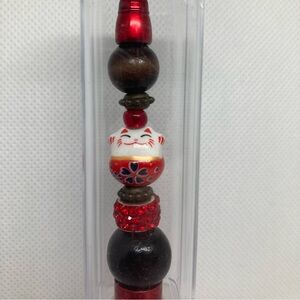 Hand Beaded Pen w/Display Box and Two Ink Refills